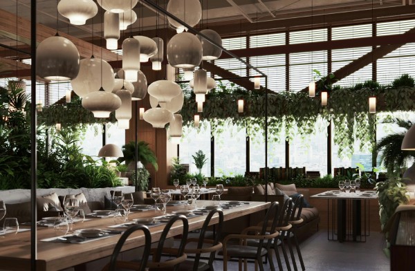 Bright dining area
